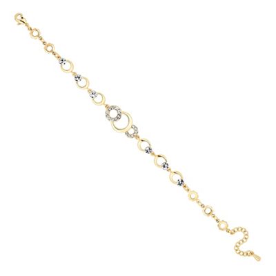 Gold crystal circle link bracelet